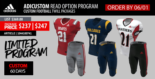 Adicustom Read Option Program Custom Football Twill Packages
