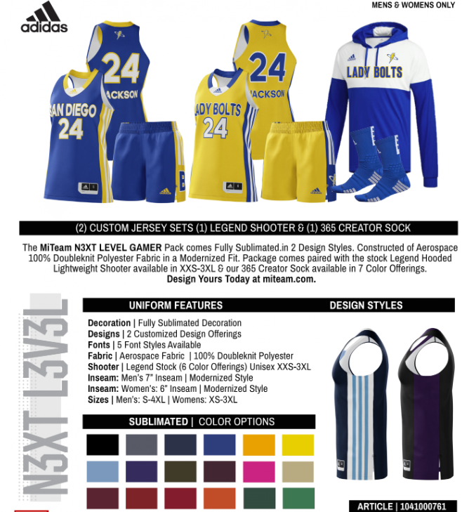Adidas Miteam Next Level Gamer Uniform Package