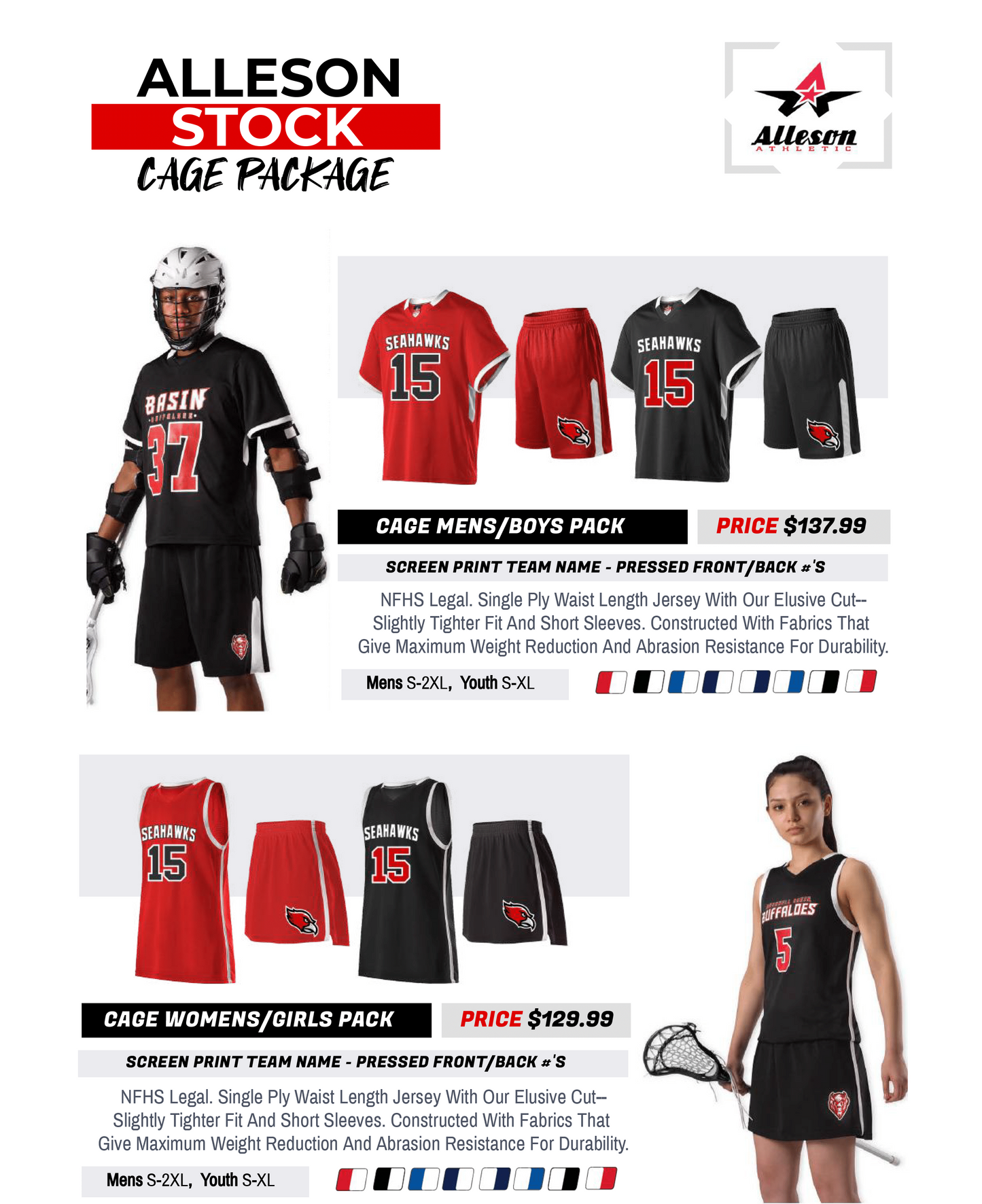 ALLESON STOCK REVERSIBLE LACROSSE PACKAGE