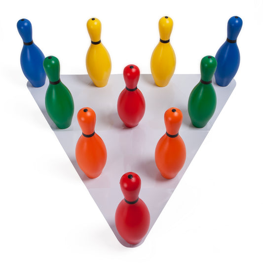 Multi-Color Plastic Bowling Pin Set