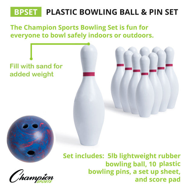 Plastic Bowling Ball & Pin Set