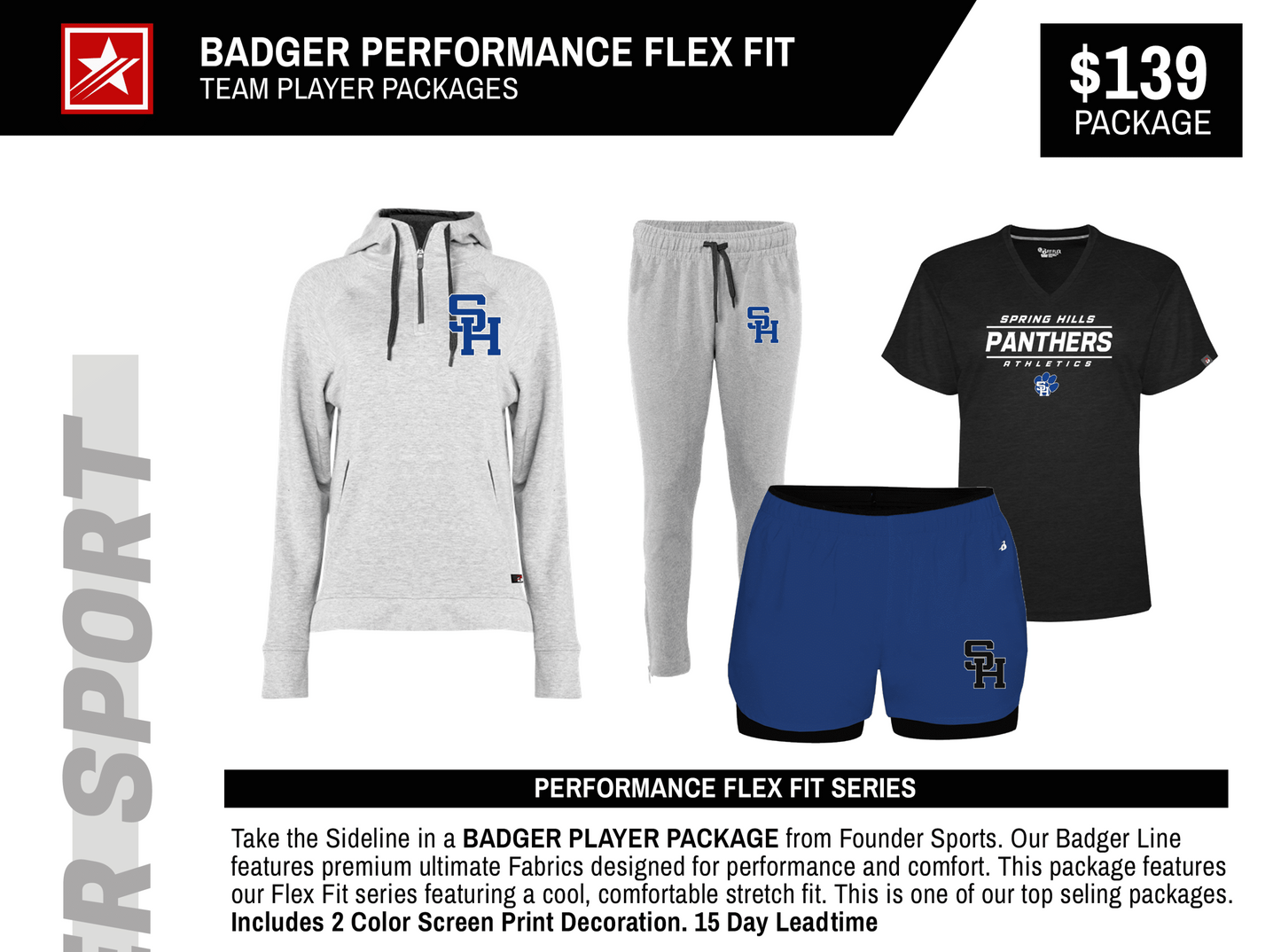 BADGER SPORT PERFORMANCE FLEX FIT PACKAGE