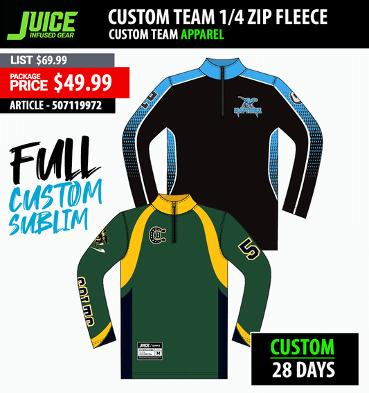 JUICE CUSTOM TEAM 1/4 ZIP FLEECE