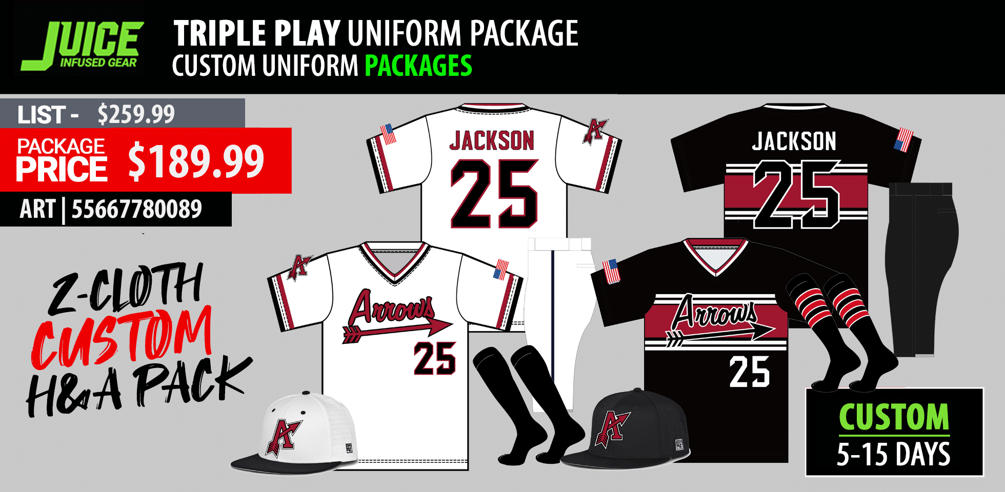 JUICE TRIPLE PLAY CUSTOM HOME & AWAY PACKAGE – Pro Player Team