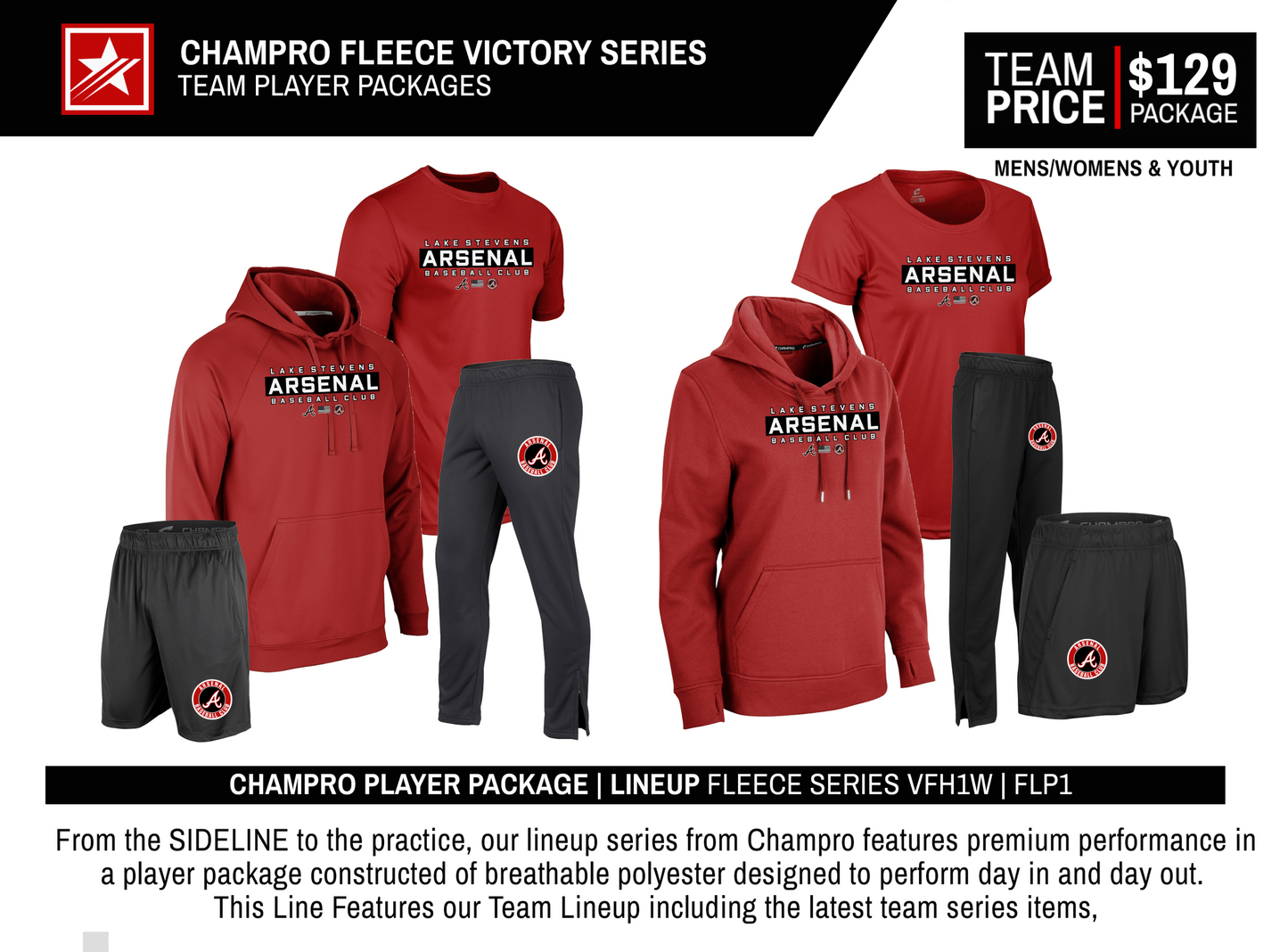 CHAMPRO VICTORY FLEECE PLAYER PACKAGE