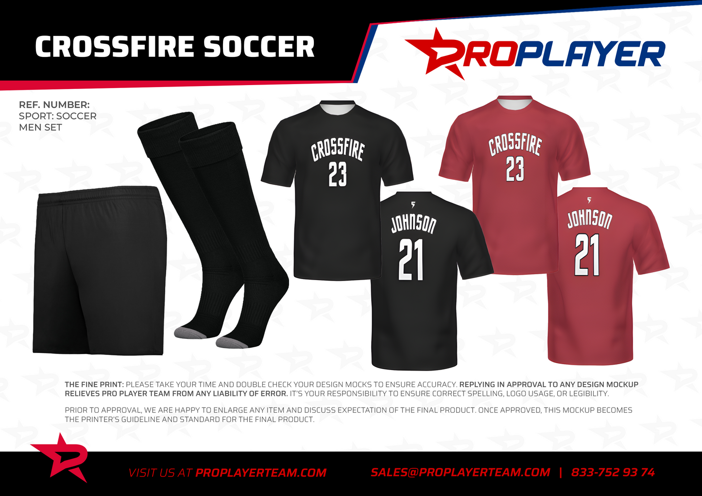 Crossfire Soccer Player Pack 2025 (2x Jersey, 2x Shorts & 2x Socks)