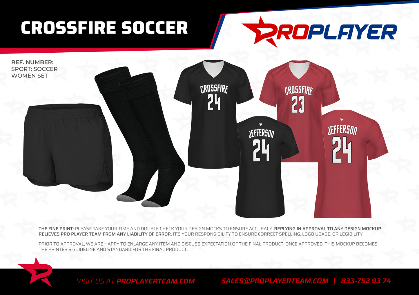 Crossfire Soccer Player Pack 2025 (2x Jersey, 2x Shorts & 2x Socks)