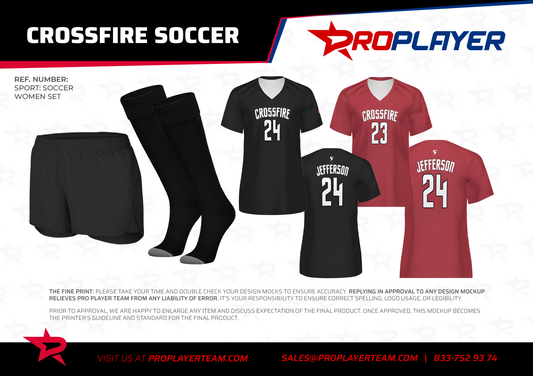 Crossfire Soccer Player Pack 2025 (2x Jersey, 2x Shorts & 2x Socks)
