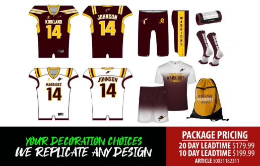 Custom Reversible Football Packages