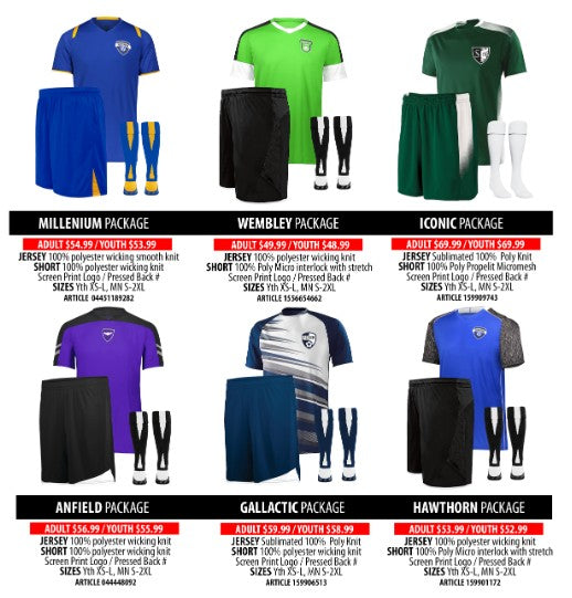 High Five Millenium Soccer Uniform Package