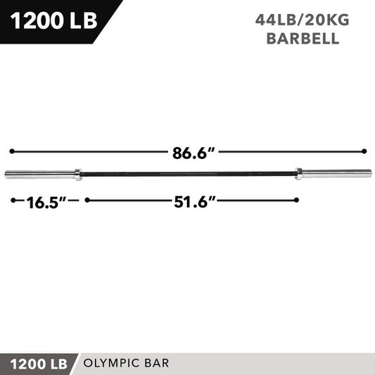 OLYMPIC BARBELL, 1200 LB CAPACITY