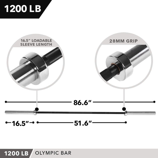 OLYMPIC BARBELL, 1200 LB CAPACITY