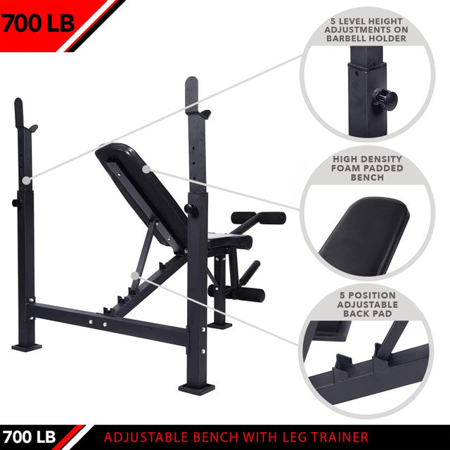 OLYMPIC WEIGHT BENCH, W/ LEG DEVELOPER