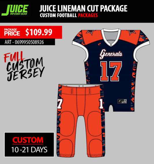 Juice Lineman Cut Custom Football Package