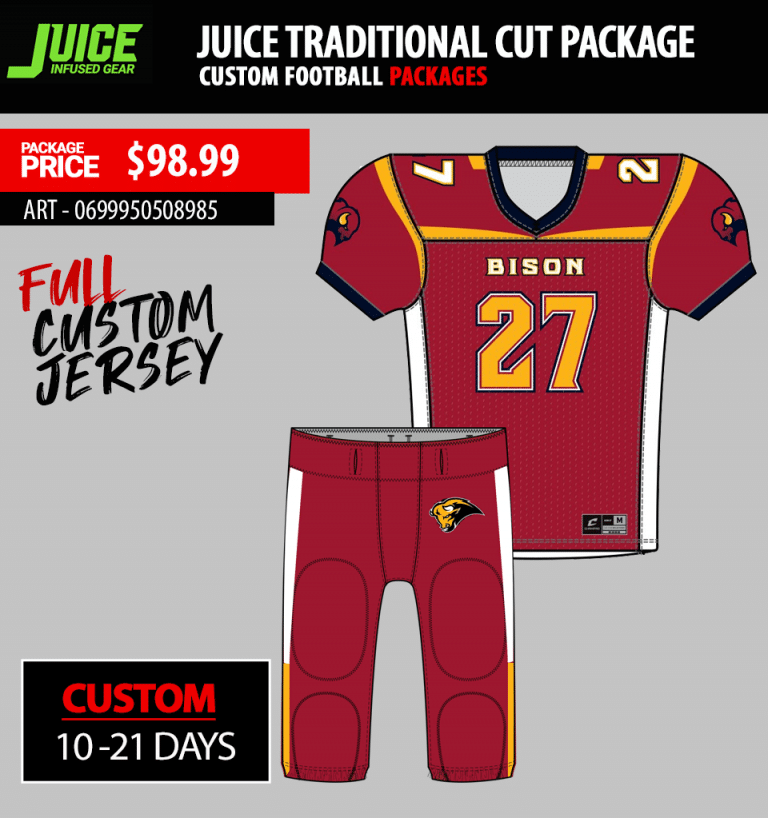 Juice Traditional Cut Custom Football Package