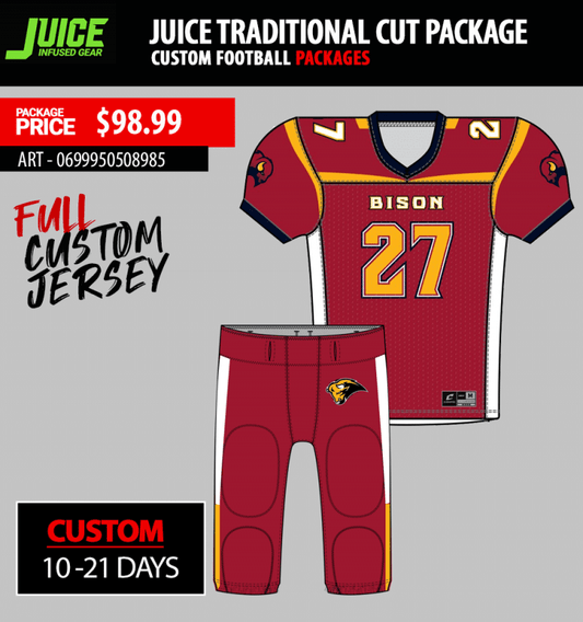 Juice Traditional Cut Custom Football Package