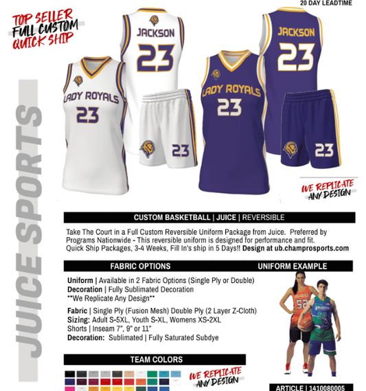 Juice Custom Reversible Basketball Package