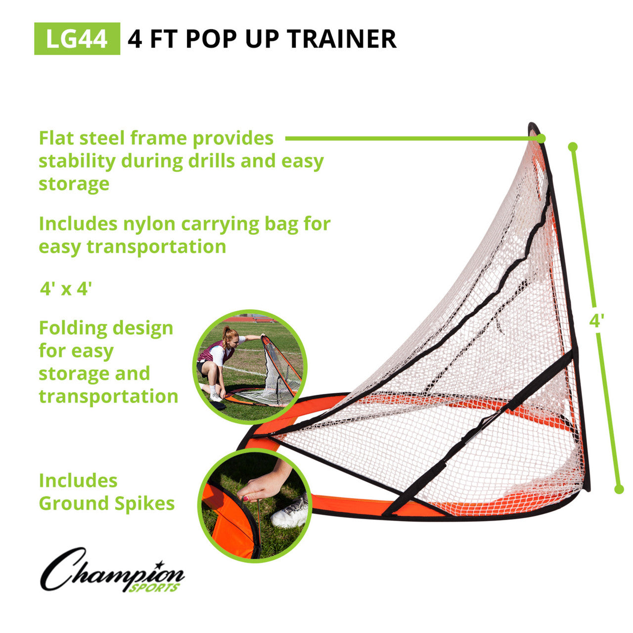 4 FT Lacrosse Pop Up Target Trainer
