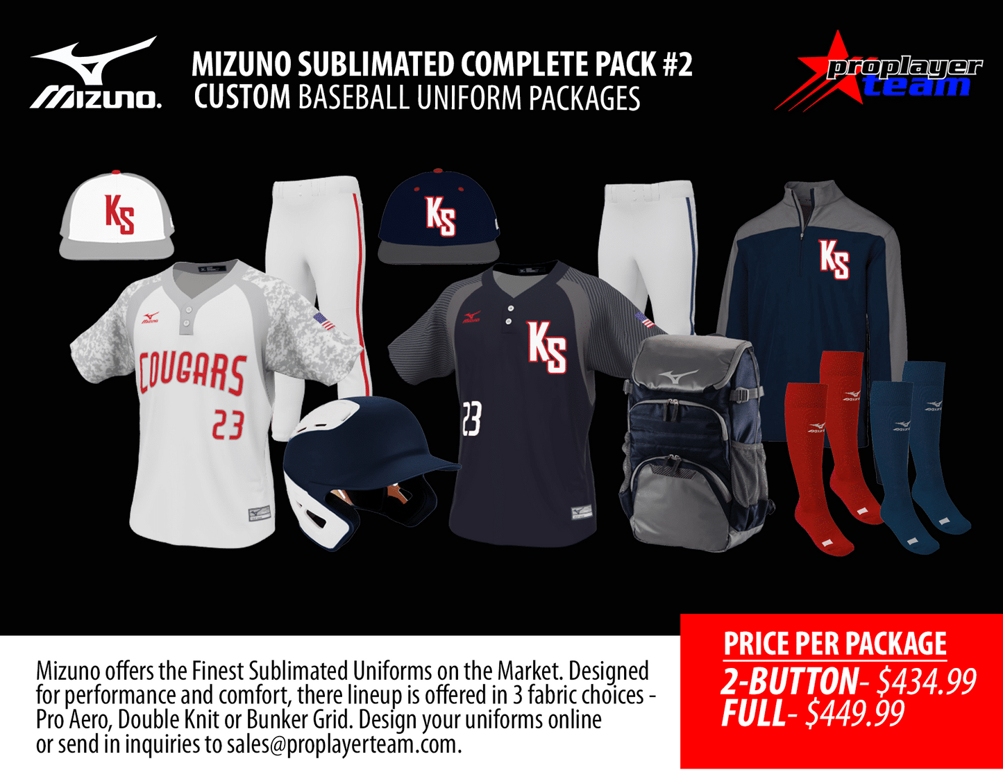 MIZUNO SUBLIMATED COMPLETE PACKAGE #2