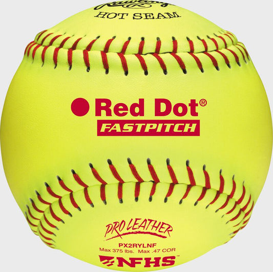 RAWLINGS 12-INCH PRO LEATHER RED DOT NFHS STAMP