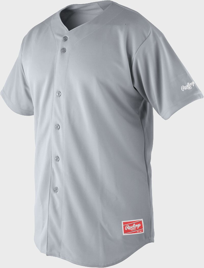 RAWLINGS ADULT PLATED 150 FABRIC FULL-BUTTON JERSEY