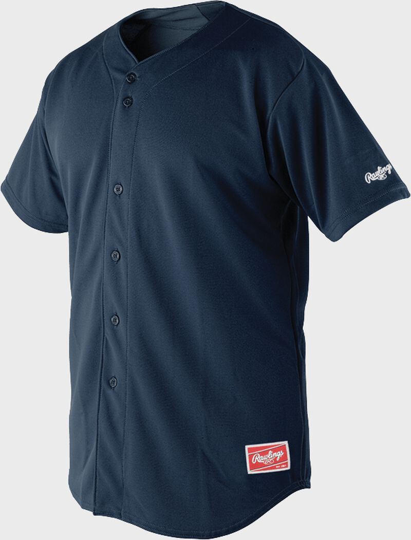 RAWLINGS ADULT PLATED 150 FABRIC FULL-BUTTON JERSEY