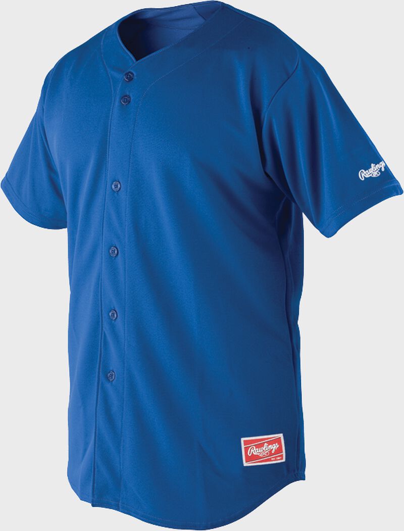 RAWLINGS ADULT PLATED 150 FABRIC FULL-BUTTON JERSEY