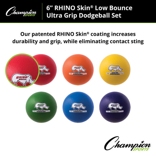 Rhino Skin® Low Bounce Ultra Grip Dodgeball Set