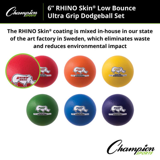 Rhino Skin® Low Bounce Ultra Grip Dodgeball Set