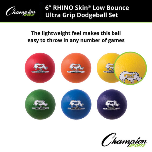 Rhino Skin® Low Bounce Ultra Grip Dodgeball Set