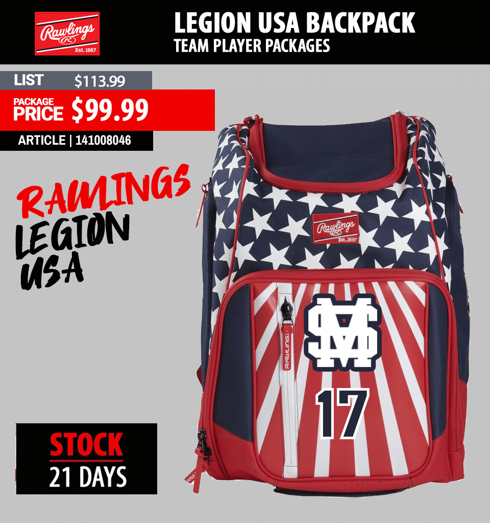 RAWLINGS LEGION STAR & STRIPES USA BACKPACK