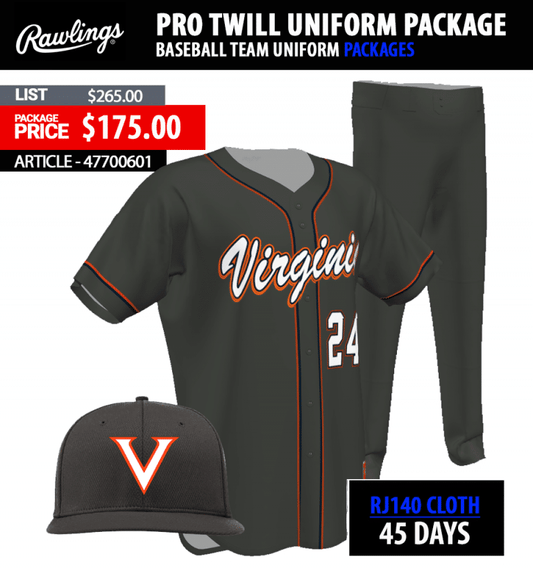 RAWLINGS PRO TWILL SINGLE UNIFORM PACKAGE