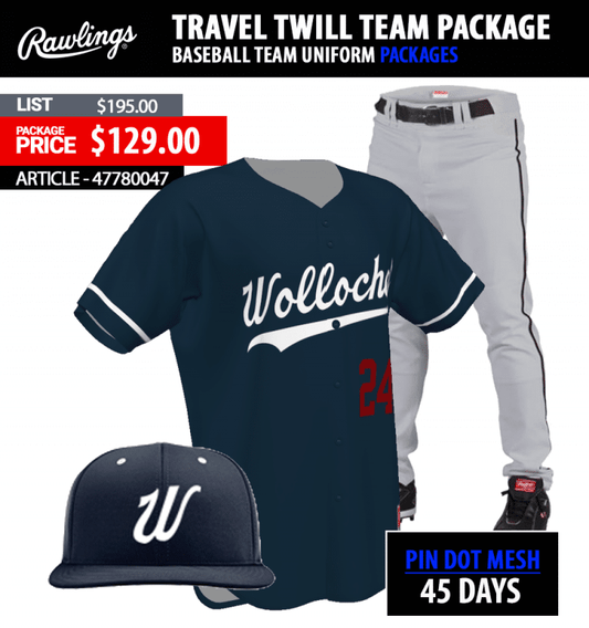 RAWLINGS TRAVEL BALL TWILL UNIFORM PACKAGE