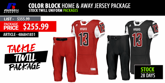 Color Block Home & Away Jersey Stock Twill Uniform Package