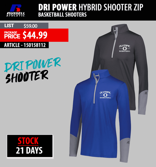 RUSSELL ATHLETIC DRI POWER HYBIRD SHOOTER ZIP