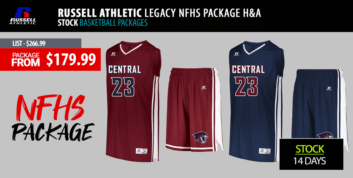 RUSSELL ATHLETIC LEGACY NFHS PACKAGE H&A