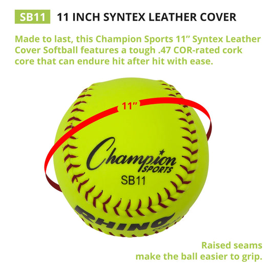 11" Synthetic Leather Cork Core Softball