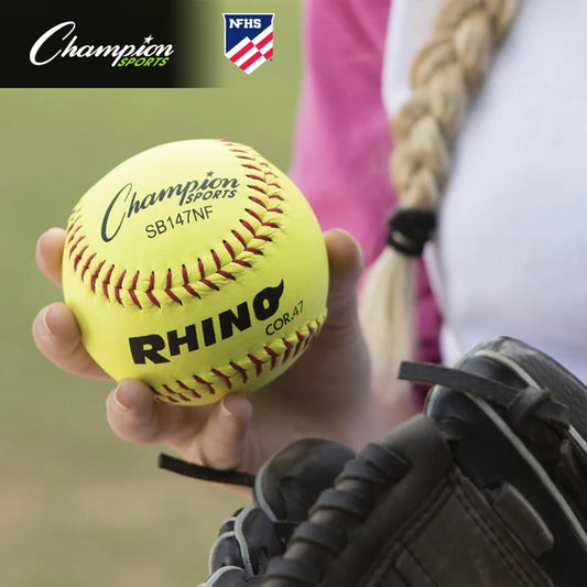 11" Leather Poly Core Softball, NFHS Approved