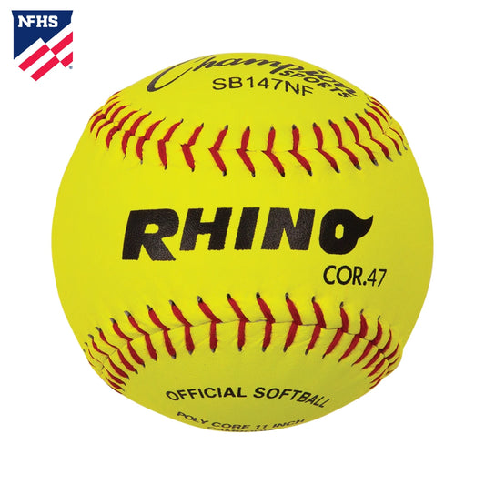 11" Leather Poly Core Softball, NFHS Approved