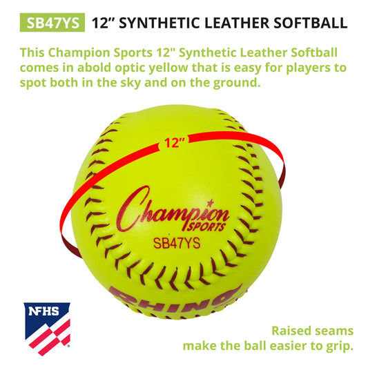 12" Synthetic Leather Poly Core Softball