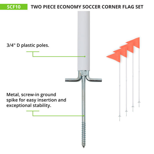 Two-Piece Economy Soccer Corner Flag Set