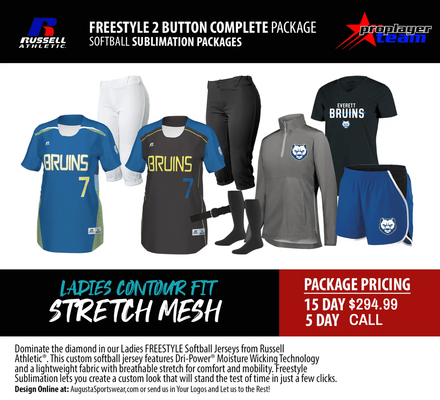 RUSSELL ATHLETIC FREESTYLE 2 BUTTON COMPLETE PACKAGE