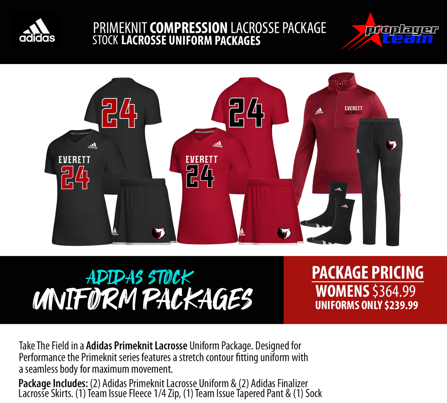 ADIDAS PRIMEKNIT COMPRESSION LADIES LACROSSE PACKAGE