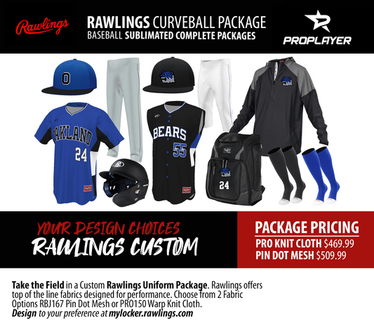 RAWLINGS CURVEBALL SUBLIMATED COMPLETE PACKAGES