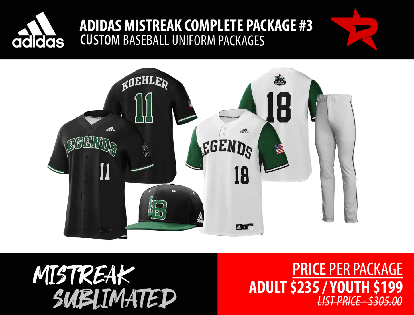 ADIDAD MISTREAK SUBLIMATED COMPLETE PACKAGE #3