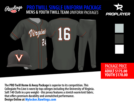 RAWLINGS PRO TWILL SINGLE UNIFORM PACKAGE