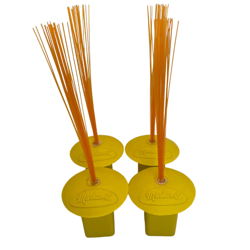 Markwort Yellow Base Plugs w/ Orange Bristles ‑ 4 Pack