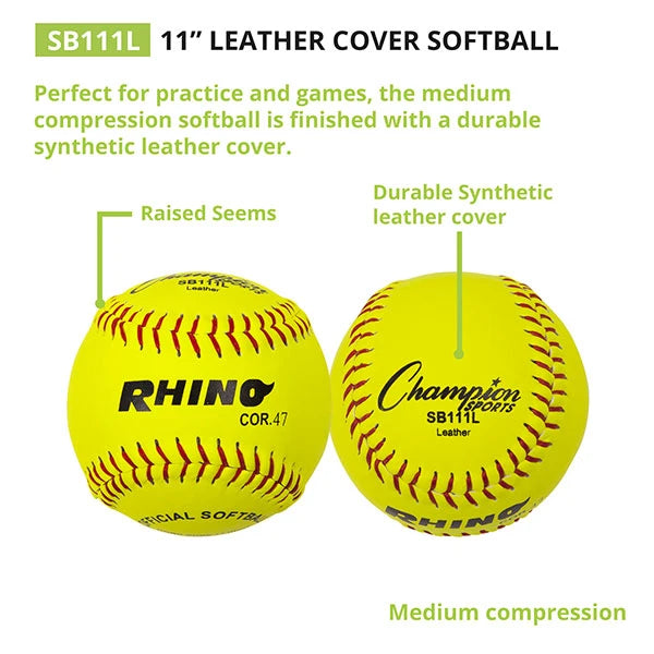 11" Leather Cork Core Softball