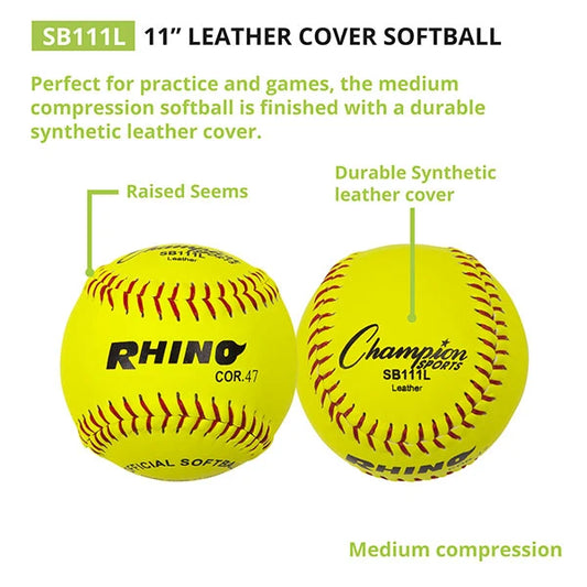11" Leather Cork Core Softball