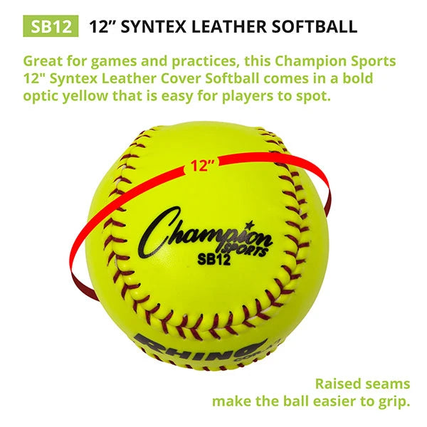 12" Synthetic Leather Cork Core Softball